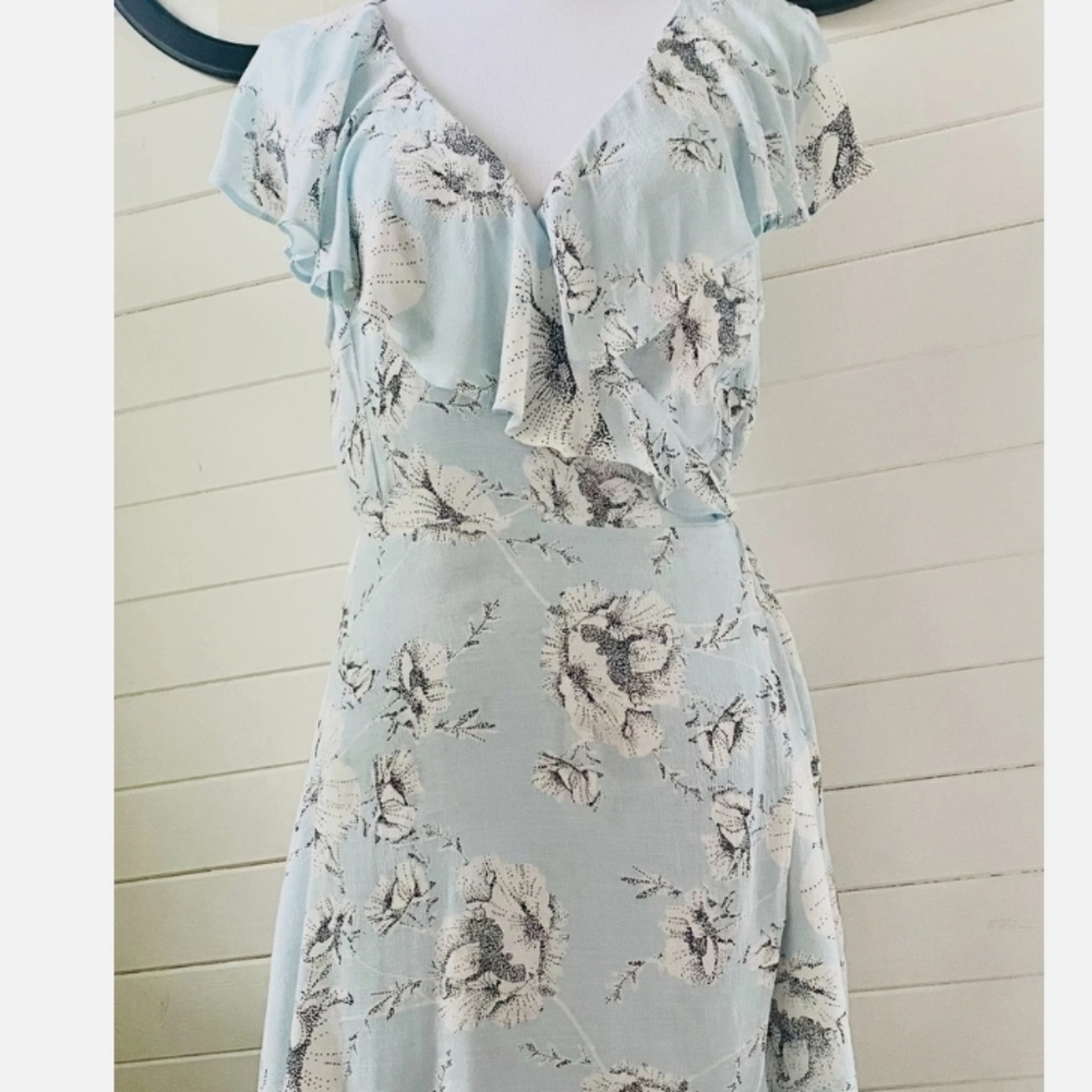 French Quarter FREE PEOPLE Floral Wrap Mini Dress Medium